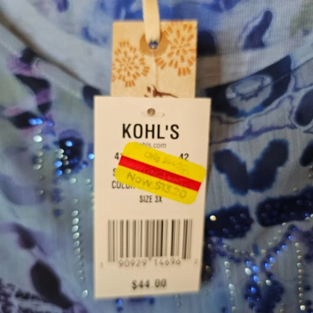 World Unity Woman, Plus Size 3X, Layered, Handkerchief Top with Matching Tank - Picture 3 of 11